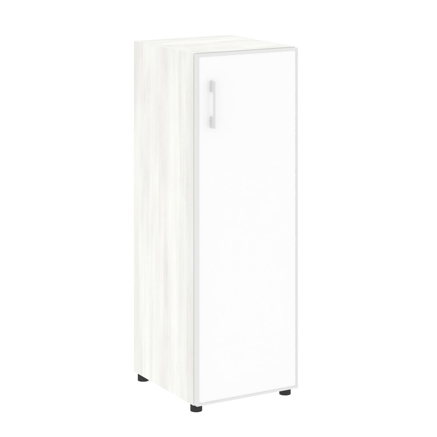 Ялта Шкаф узкий LTSU-24 R (R) white Снежная Патина/Стекло White 400*450*1195