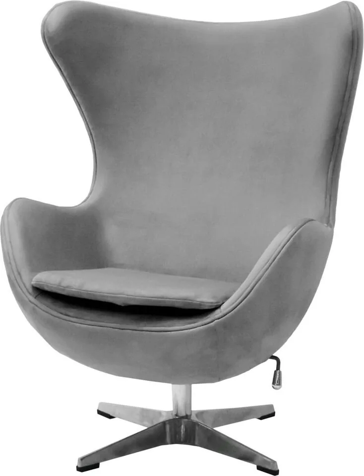 Кресло EGG STYLE CHAIR серый, искусственная замша