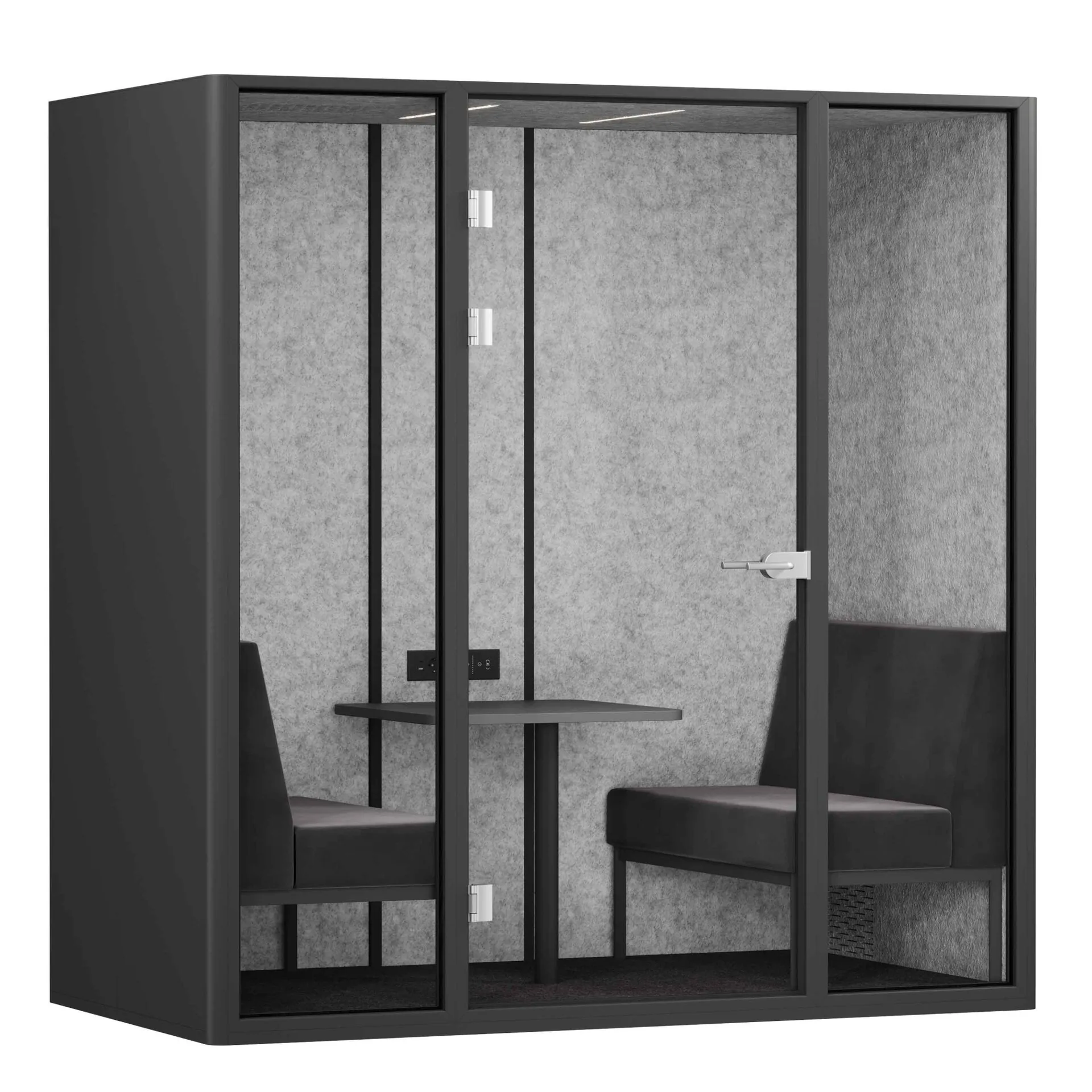 Акустическая кабина SoundCube RV QUATTRO з/с-глухая SDC-2.2-WA-Антрацит/Зимний Лес/Черный/Антрацит/Прозрачный/Серый 2200*1470*2278