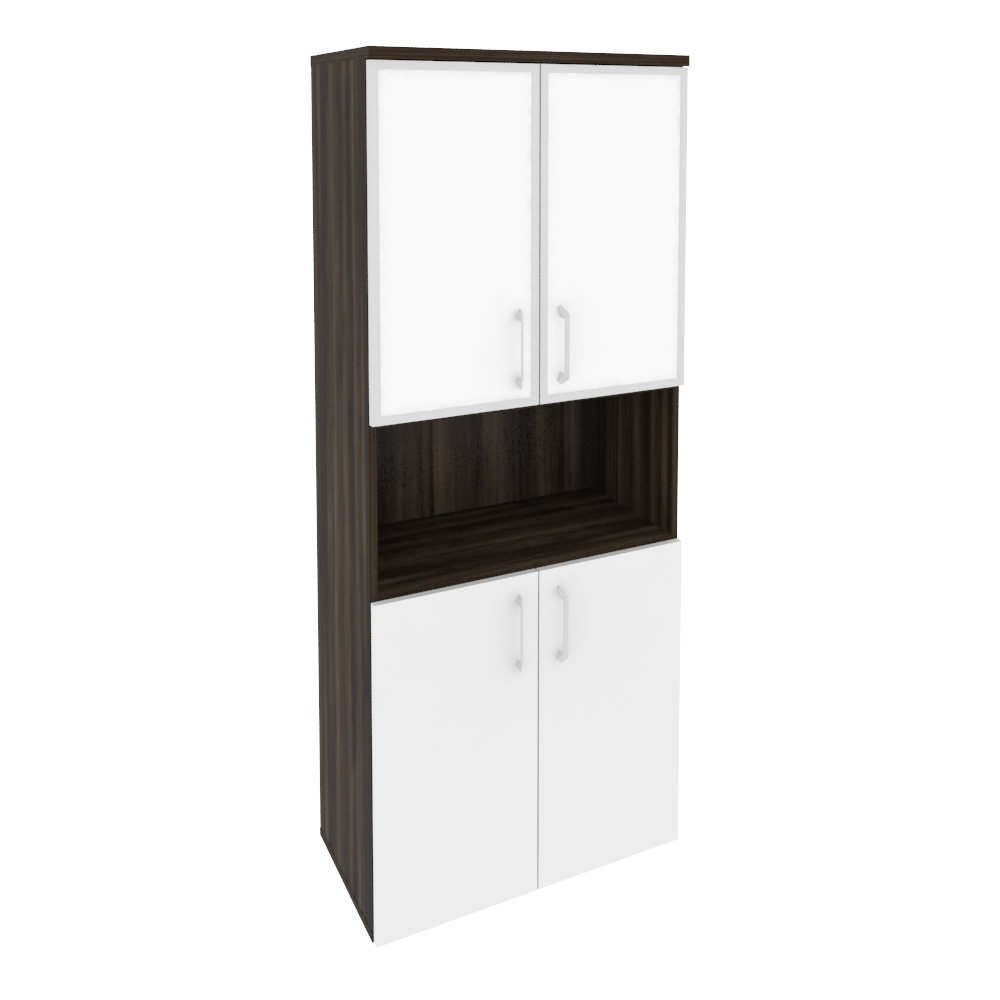 Оникс Шкаф высокий широкий O.ST-1.4 R white Дуб Мали/Белый Бриллиант/Стекло White 800*420*1977