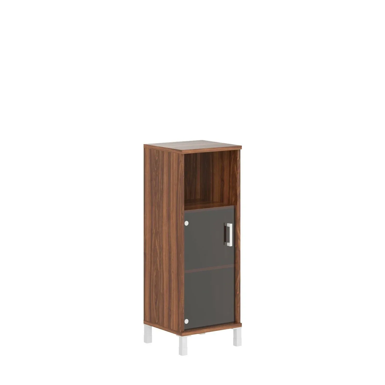 Шкаф-колонка средняя с малой стекл. дверью B 421.5 Орех Даллас 475х450х1286 BORN