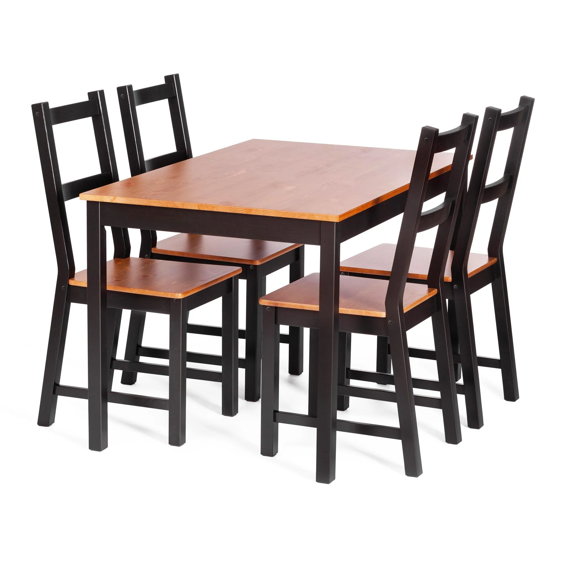 Обеденный комплект Соната (стол + 4 стула) / Sonata dining set антик/чёрный_21795