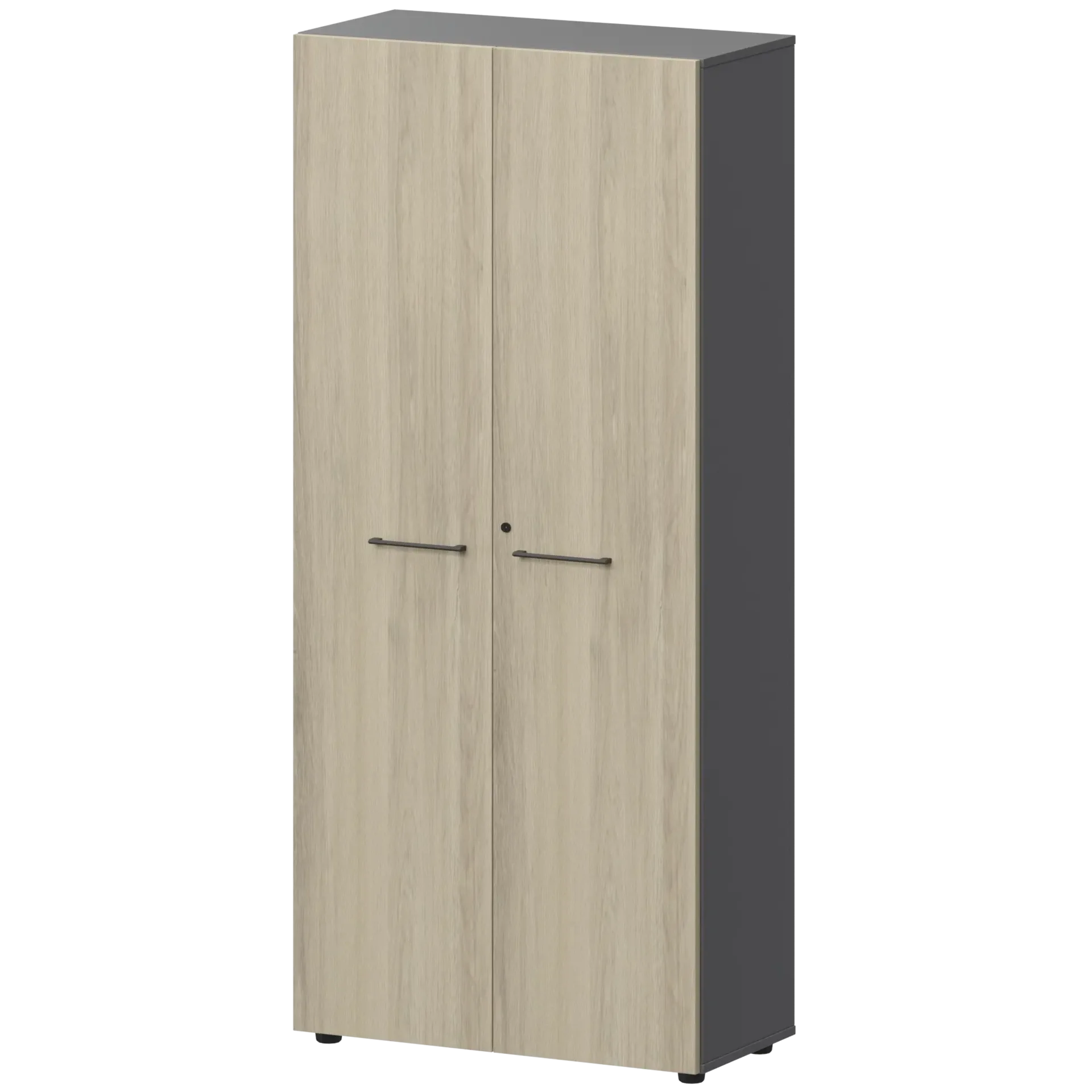 Шкаф высокий закрытый СМШ58F(Ч) Кронберг/Графит 792x380x1990 Кортез