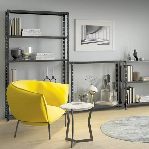 Стеллаж металлический BRABIX "ГРАФИТ MS KD-195/60-6", лофт, 1950х1000х600 мм, 6 полок, 291274, S240BR246693
