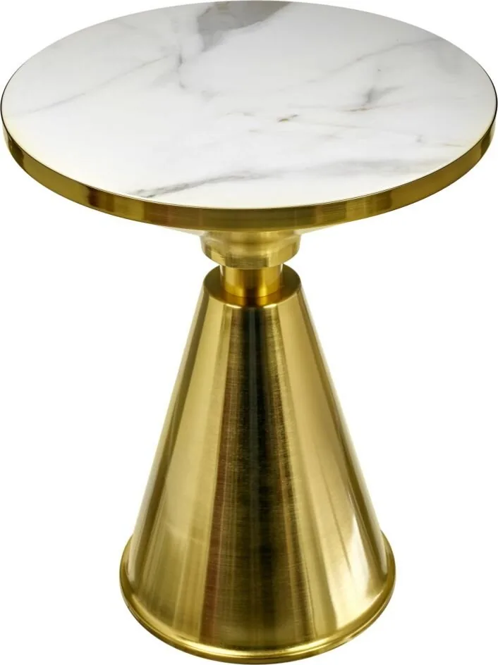 Кофейный столик Atlant диам.45см x 54см, золотой, металл, керамика