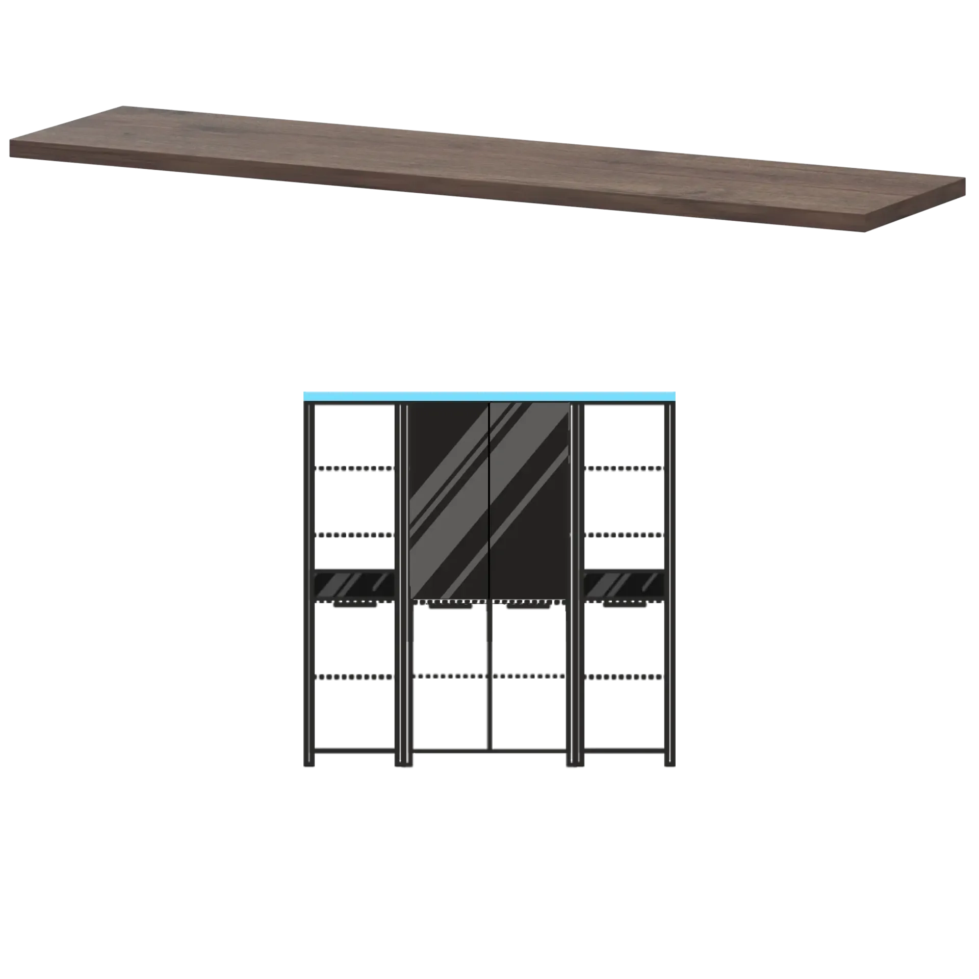 Топ КТ-76.38 Дуб апрель 1790x440x38 Акцент