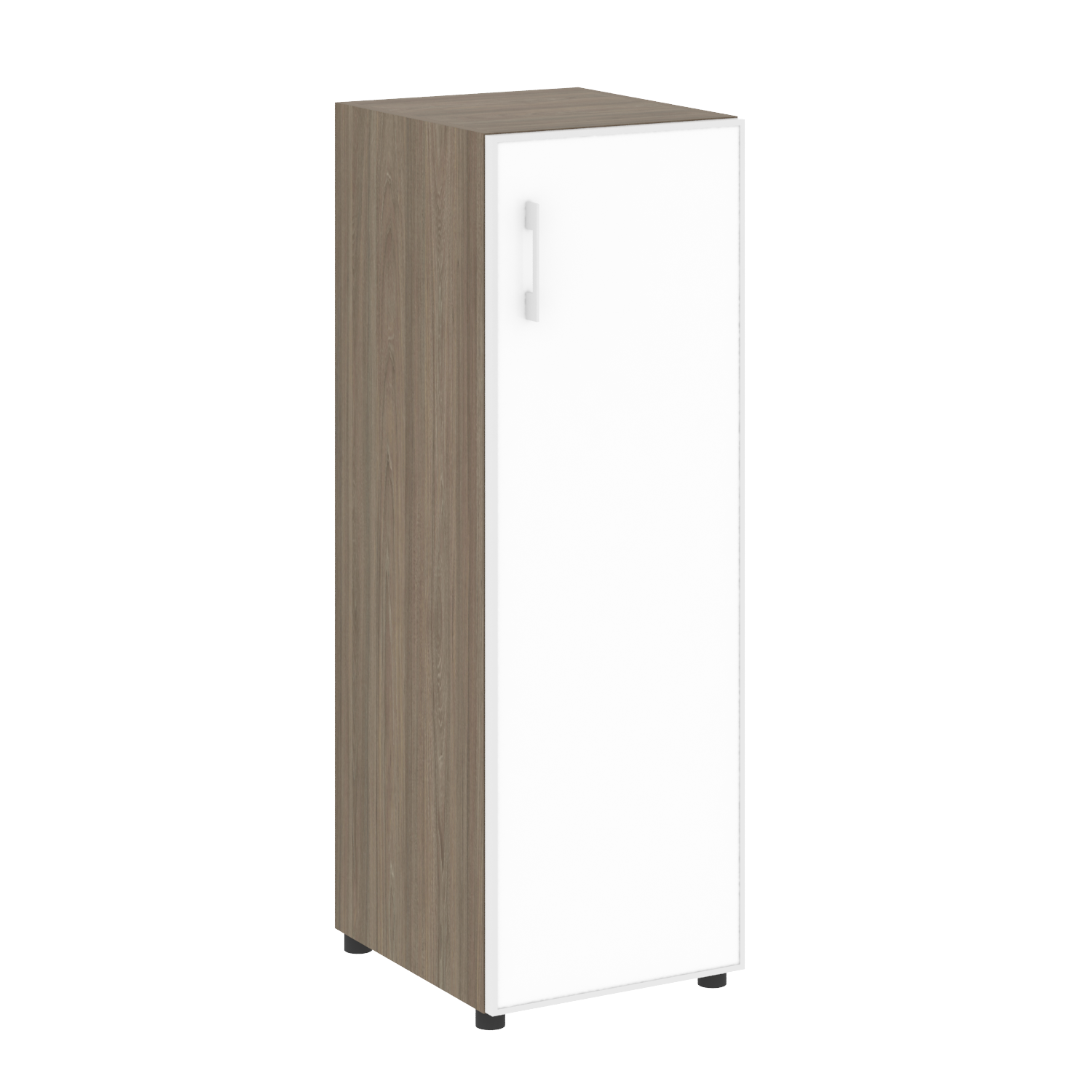 Ялта Шкаф узкий LTSU-24 R (R) white Вяз Благородный/Стекло White 400*450*1195