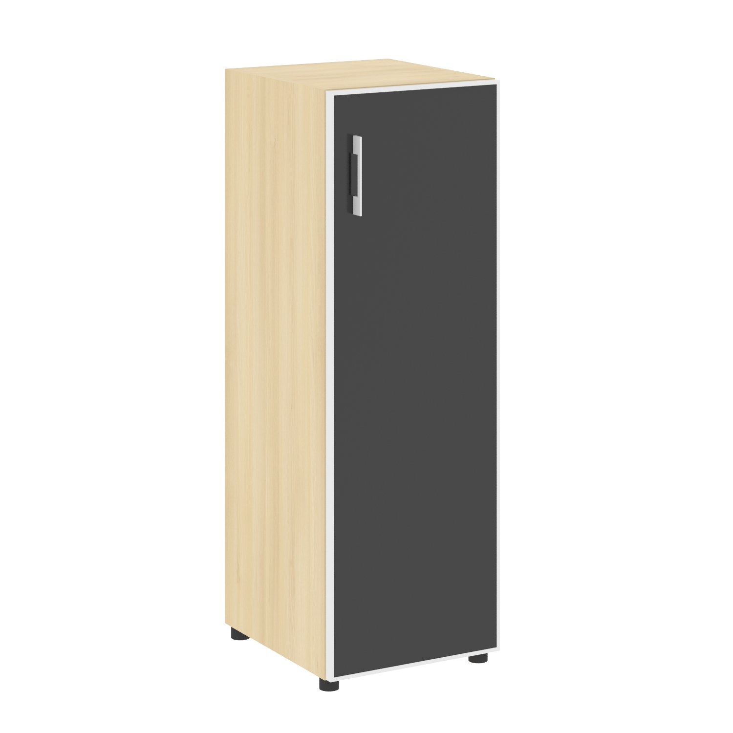 Ялта Шкаф узкий LTSU-24 R (R) black Акация Лорка/Стекло Black 400*450*1195