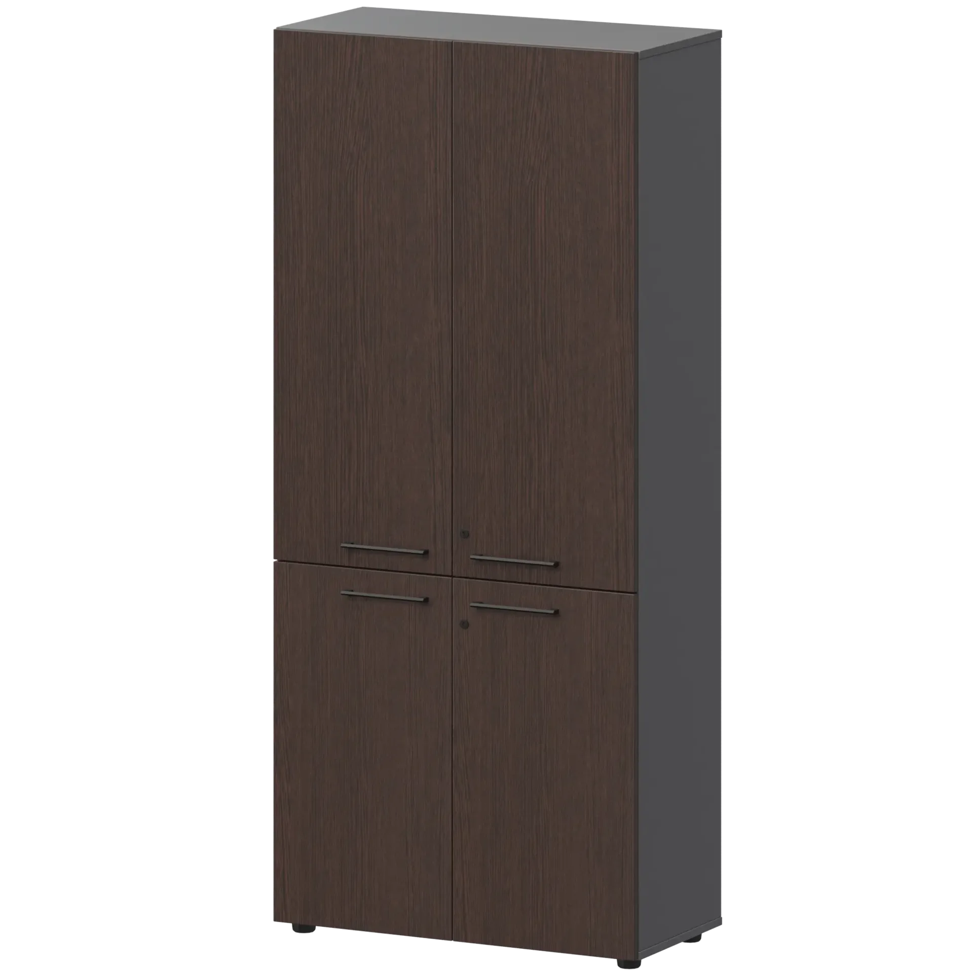 Шкаф высокий закрытый СМШ58.28F.38V(Ч) Дуб венге/Графит 792x380x1990 Кортез