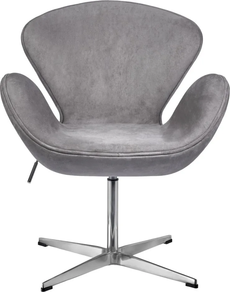 Кресло SWAN STYLE CHAIR серый, искусственная замша